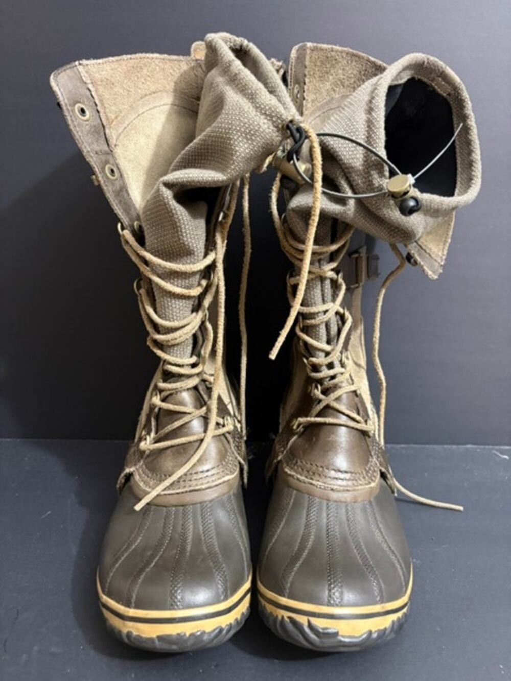 Sorel Conquest Carly Boots Womens 9.5 Brown Waterproof Tall Winter Lace Up